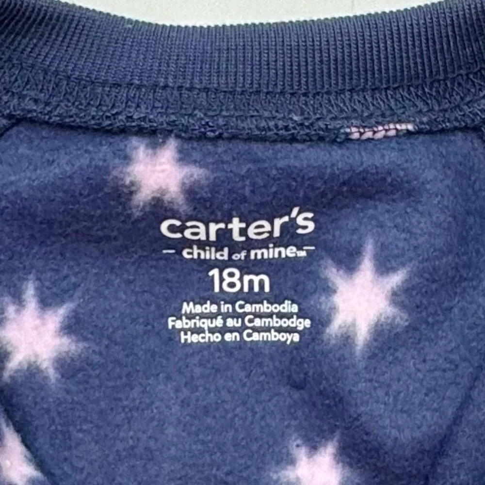 NWOT Carter’s Child of Mine Fleece Purple Unicorn Non-Slip Footie Pajamas 18M